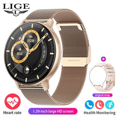 LIGE 2025 Smart Watch Women Bluetooth Call Custom Dials Watches Blood Oxygen Monitor Sport Men Smartwatch Ladies For Android IOS