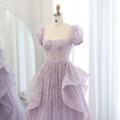 Homecoming Dresses: Elegant Lilac Saudi Arabia Evening Dress for Wedding