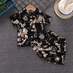New Summer Baby Clothes Set Children Boys Short Sleeved Suit Shirt Shorts 2Pcs/Sets Kids Clothing Set Toddler Casual Cotton Cost