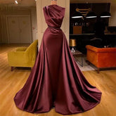 Homecoming Dresses: Mermaid Burgundy Prom Dresses Pleated Evening Dresses