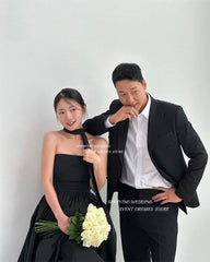 White Bridesmaid Dresses: A Line Wedding Dress Taffeta Remove Sleeve Strapless