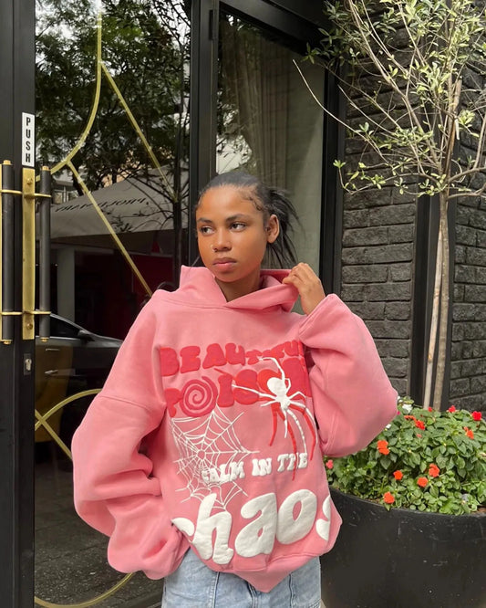 Y2K Hoodies Women Harajuku Letter Print Loose Sweatshirt Trousers Hip Hop Punk