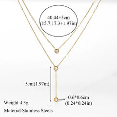 316L Stainless Steel Water Drop Pendant Necklace For Women Trendy