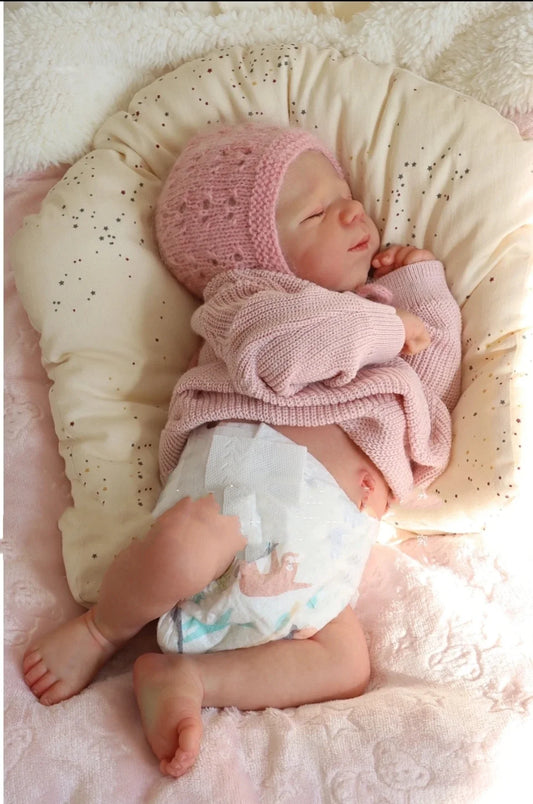 18-20Inch Cuddly Full Body Soft Viny Pascale Bebe Reborn Girl With Painted Hair Handmade Lifelike Realistic Reborn Baby Girl