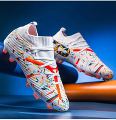 Men Soccer Shoes Long Spikes Soccer Cleats Indoor Sports Shoes Professional