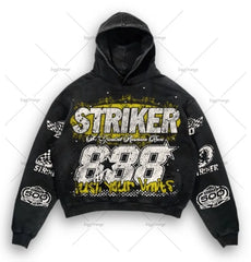 American High Street Fashion Brand Clothing Men Y2k Gothic Punk Letter Print Pullover