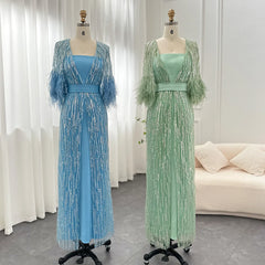 Homecoming Dresses: Light Yellow Luxury Feathers Evening Dresses for Women