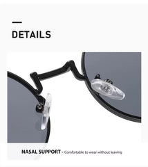 Personality Metal Round Myopia Sunglasses Driving Riding Outdoor UV400 Resistant Party Gatherings Eyeglasses 0 TO -4.0