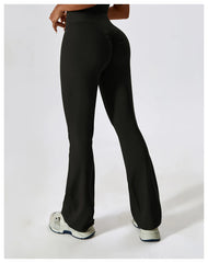 Women Wide-leg Pants Yoga Leggings Tights High Waist Leisure Flared Pants Dance