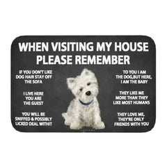 Please Remember Shih Tzu Dogs House Rules Entrance Doormat Decor Kitchen Welcome