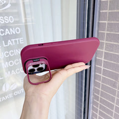 Kickstand Phone Case for iPhone 15 Pro Max 16 Pro Solid Color Matte TPU Funda Lens Protector Cover for iPhone 16 15 14 13 12 11