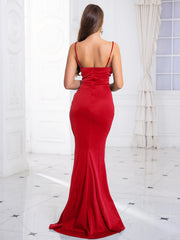 Homecoming Dresses: Party Dress Sleeveless Spaghetti Strap V Neck Green