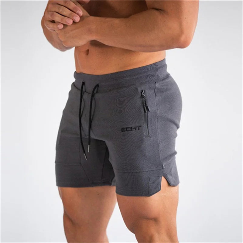 Men's Zip pocket sweatpants Fitness Gyms Shorts Men Summer Running Short Pants