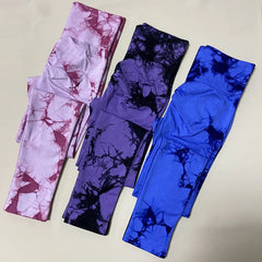 Tie Dye Seamless Leggings Push Up Women Mallas Sports Fitness Contour Yoga
