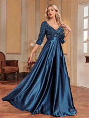 Homecoming Dresses: Sequins Evening Dress Women Satin Prom Party Gown