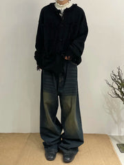90s Retro Skater Oversized Pants Men Green Wash Adjust-waist
