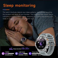 LIGE Military Smart Watch Men 1000mAh Battery Outdoors LED Flashlight Waterproof Heart Rate Sport BT Call 1.7" AMOLED Smartwatch