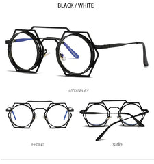 OEC CPO Steampunk Round Sunglasses Women Men 2023 Metal Mesh Personality Sun Glasses Female Eyewear Goggle UV400 Shades Oculos