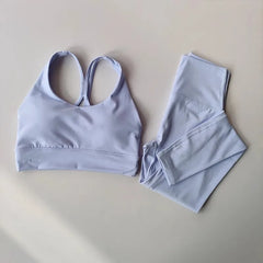 Women Yoga Set 2pcs Sport Suit Gym wear Workout Clothes Sports Crop Top High Waist
