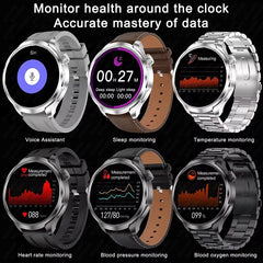 BOXUXING 1.85-inch Smart Watch Men Sport Waterproof Fitness Heart Rate Watches Compass GPS Track NFC Bluetooth Call Smartwatch