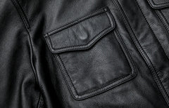 leather jacket casual denim leather coat leather coat PU washed leather, leather soft