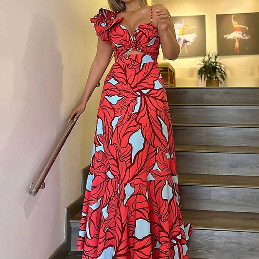 Formal attire Dresses: Sleeveless Suspender Long Dress Summer Casual Pleated