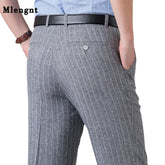 Summer Men Business Thin Silk Suit Dress Pants Male Classic Breathable Office