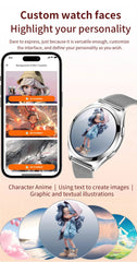 1.27inch AMOLED Women's Smart Watch Custom Watch Face Smartwatch Ladies Heart Rate Monitoring Bluetooth Call Waterproof Bracelet