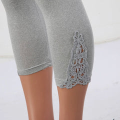Women'S Leggings Long Pants Lace High Waisted Slim Stretchy Versatile
