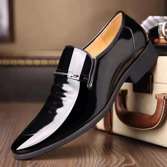 Luxury Business Oxford Leather Shoes Men Breathable Patent Leather Formal Shoes