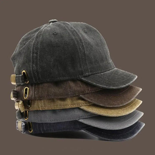 Retro Short Brim Baseball Caps For Man Women Solid Color Adjustable Outdoor Sun Visor Hats Cotton Streetwear Hip Hop Hats Gorras