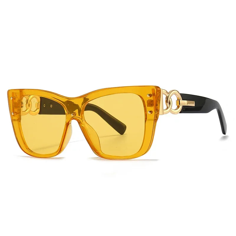 2025 New Fashion Big Frame Cat Eye Sunglasses For Ladies Street Shot Fashionable Sunglasses for Women Driving Shades UV400
