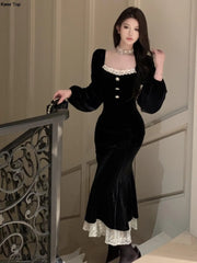 Evening Dresses: Fashion Lantern Sleeve Mermaid Party Dresses Women