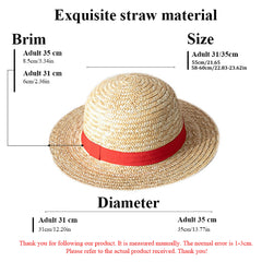 Luffy Straw Hat Anime Cartoon Cosplay Caps Accessories Summer Sun Hat