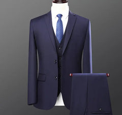 Business Suits For Men Western-style Casual Clothes Blazers Vest Pants 2-piece Set