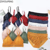 3 Piece Set Bra Lace Beauty Back Suit Underwear Gather Seamless