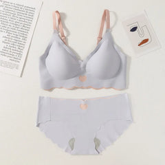 Seamless Bra Set Women Wireless Bras Lingerie Set Deep V Tops Soft