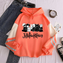 Anime Jujutsu Kaisen Hoodie Kawaii Gojo Satoru Graphic Hoodie Autumn Winter Plus Size