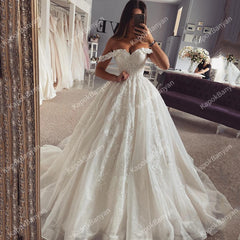 White Bridesmaid Dresses: A-Line Princess Wedding Dresses Off The Shoulder