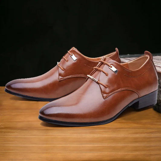 Elegant Leather Men Shoes Italian Formal Dress Male Footwear Luxury Brand
