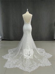 White Bridesmaid Dresses: Mermaid Wedding Dresses Spaghetti Strap Soft Tulle Backless