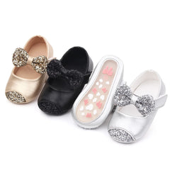 Baby Girl Shoes Cute Princess Bowknot Soft PU Mary Jane Shoes Anti-slip Sole