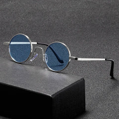 Fashion Retro Round Hippie Sunglasses for Women Men Trendy Punk Disco Party Glasses Circle Metal UV Protection Sunglasses