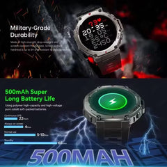 2025 NEW T-Rex 3 Ultra Men Outdoor Military GPS Smart Watch AMOLED HD Screen Compass 500MAH BT Call 5ATM Waterproof Smartwatch