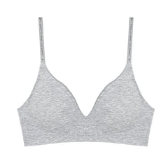 Women Wireless Bra Deep V Padded Bralette S-XL Trendy Stripe Knitting Bras