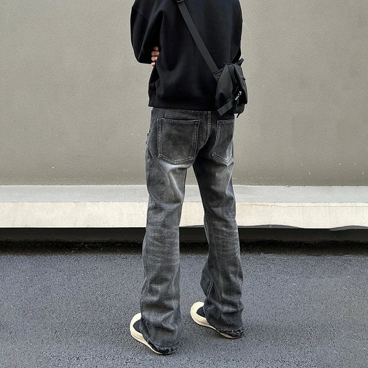 Ripped Jeans Men Black Streetwear Y2k Denim Pants Autumn Winter Casual