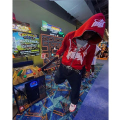 Y2K Cartoon Print Hoodies Women High Street Harajuku Vintage Oversized Sweatshirt