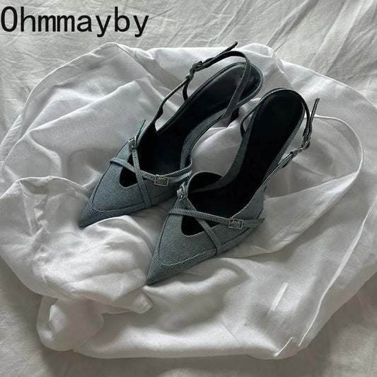 Designer Summer Women Sandals Fashion Elegant Pointed Toe
