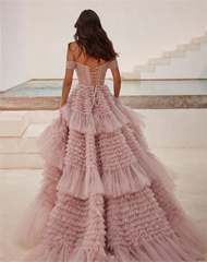 Homecoming Dresses: Prom Dress Elegant Multilayer A-line Evening Dress