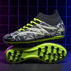 Soccer Cleats Long Spikes Ankle Football Boots FG Non-Slip Ultralight Men